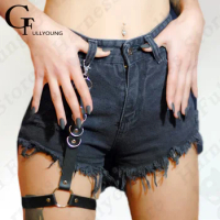 Sexy Women Garter PU Leather Belt Gothic Leg Garter O-ring Harness Fashion Adjustable Rock Nightclub Bdsm Punk Jeans Accessories