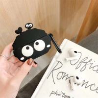 Cartoon Black Carbon Ball Case for AirPods Pro2 Airpod Pro 1 2 3 Bluetooth Earbuds Charging Box Protective Earphone Case Cover