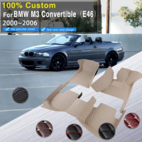 LHD Car Carpet Floor Mat For BMW M3 E46 Convertible 2000~2006 5seat Universal Waterproof Floor Mats Leather Car Accessories