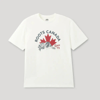 Roots男裝-加拿大日系列 手繪海狸有機棉短袖T恤(白色)-XXS