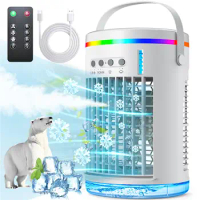 Portable Air Conditioners with Remote,1400ml Evaporative Cooler 3 Speeds,USB Personal Conditioner 7 LED Light,Portable AC