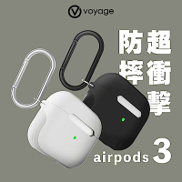 VOYAGE AirPods (第3代) 超衝擊防摔保護殼-亞光黑/冰川白
