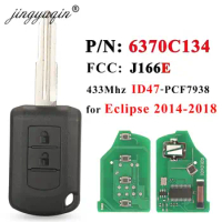 jingyuqin 6370C134 Car Key 2BTN for Mitsubishi Eclipse 2014-2018 Remote Head Key FOB 433MHz ID47 HITAG3 PCF7961XXT Chip MIT11R