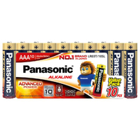PANASONIC ถ่านอัลคาไลน์ รุ่น LR03T/10SL สีทอง ขนาด AAA (แพ็ค 10 ก้อน)