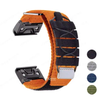 For Garmin Fenix7/3HR/6S Watch Strap 22/26mm Outdoor Wildpath Buckle Nylon Watch Strap Suitable