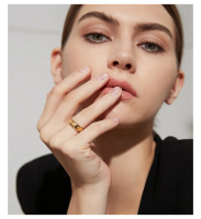 Cincin Titanium Anti Karat Dan Luntur Model Bulat Polos Emas Permata