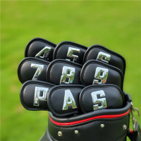 Penutup Kepala Besi Golf, Nombor Kecerunan Magnet, Penutup Baji Besi Headovers, 4-9 ASP, 9pcs, Sesua