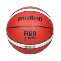 MOLTEN #6合成皮12片貼籃球-戶外 室外 訓練 6號球 B6G4000 橘米白黑