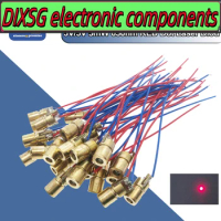 DIXSG 10PCS Adjustable Mini Laser Pointer Diode RED Dot Laser Diod Circuit 3V/5V 5mW 650nm Module Pointer Sight Copper Head