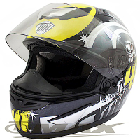 THH-冠軍之路可掀式全罩安全帽TS41A黑黃+新一代免洗安全帽內襯套6入