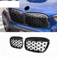 For BMW X1 F48 16-21 2PCS Front Star Network Radiator Grille Air Grille Kidney Grille Set Decorate