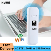 KuWFi 4G WiFi Router 150mbps Portable Wifi LTE USB 4G Modem Pocket Hotspot USB Dongle Universal Unlocked Wifi Adaptor