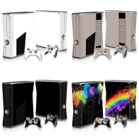 Skin Sticker Protector for Microsoft Xbox 360 Slim and 2 Controller Skins Stickers for video games
