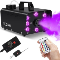 Color Smoke Machine 500W LED Remote Control Smoke Ejector Dj Christmas Wedding Party Stage Lighting Effect Smoke Machine Disco
