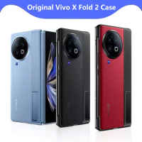 100% Original Vivo X Fold2 Case PU Leather Ultra Thin Metal Holder PC Protective Cover Case For Vivo X Fold 2 Mobile Phone