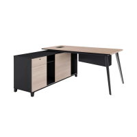 (FREE Shipping) KitchenZ 5.2FT Full Melamine Manager Desk Home Office Desk Open Storage Lockable Dra