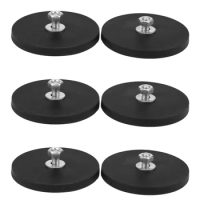 ABHU 6Pcs 45KG Powerful Neodymium Magnet Disc Rubber Costed D88x8mm M8 Thread Surface Protecting LED Camera Car Mount Magnet