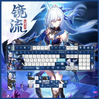 129 Keys/Set Jingliu Honkai Star Rail Cute Sexy Girl PBT Cherry Profile for MX Switch Keycap for Mechanical Keyboard Game Custom