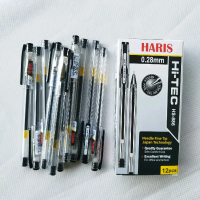 Pulpen Hitech HARIS Ketebalan 0.28mm Warna Hitam 1 Pak (Isi 12 Pcs) - Tinta Stationery