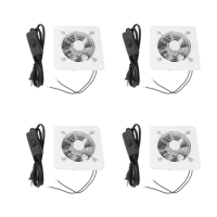 4 Pcs 4 Inch Inline Duct Fan Air Ventilator Metal Pipe Ventilation Extractor Bathroom Fan Duct Fan Accessories