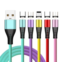 Magnetic Charging IPone Cable USB Type C Micro Liquid Silicone Cable For iPhone11 12 XS Max Samsung Xiaomi Wire Cord