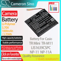 CameronSino Battery for Casio TR Mini TR-M11 fits Casio LIS1639CSPC NP-11 NP-11A camera battery 1000mAh/3.70Wh 3.70V Li-Polymer