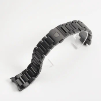 New 22mm Solid Stainless Steel Watchband Bracelets Silver Black Curved End Link for TAG heuer Cal-era Watch Band Men Straps