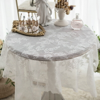桌布法式鏤空北歐風長方形白色蕾絲美式野餐布鄉村拍照蓋布背景布