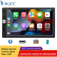 BQCC 2din Car Radio 7 Inch Carplay Android Car Multimedia MP5 Player Car Audio Bluetooth USB TF FM Fits Toyota Honda Car Radio