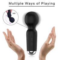 Pocket Mini Rechargeable AV Stick Female Masturbator Clitoral Stimulation Massager Twenty Frequency Waterproof Vibrator