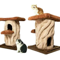 Camily Wholesale high quality Big Wooden Scratcher Tower Cat Tree House