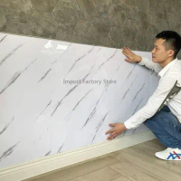 80cmX40cm Faux Marble Self Adhesive Waterproof Wainscoting Wall Protection Wall Sticker Living RoomBedroomXpe Home Decoration