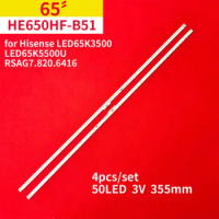 4Pcs/1Set LED Backlight Strip for 65" TV Hisense LED65K3500 LED65K5500U RSAG7.820.6416 HE650HF-B51