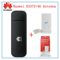 Unlocked Huawei E3372 + 4G Signal Amplifier Antenna LTE 150Mbps USB Modem 4G LTE USB Dongle USB Stick Datacard