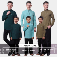 Iqrac Kurta BILAL: Sedondon Son and Father (EMERALD GREEN | MINT GREEN | OLIVE ) GREEN | BOYS