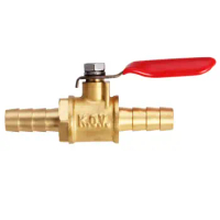 Lead Free Brass Water Mini Ball Valve Shut Off Switch, 1/4" Hose ID x 1/4 INCH Hose Barb Pipe Tubing Fitting Coupler