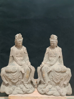 木雕佛像造像擺飾素皮殼工藝，自在觀音菩薩佛像，高50厘米，一
