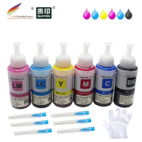 6 Color Refill Dye Ink for Epson 811 821 T0811 - T0816 T0821 - T0826 Stylus Photo R270 R290 RX590 RX610 70ml Each 6pcs/pack