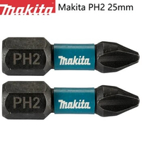 Makita Impact Screwdriver Bits PH2 25MM Original Phillips Driver Drill Head Tool Accessory Black