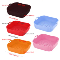 Air Fryer Silicone Tray Oven Baking Tray Pizza Fried Chicken Baking Tool Reusable Liner Easy to Clean airfryer Silicone Basket