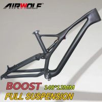 Airwolf Full Suspension Carbon Frame MTB 29er XC Enduro 148*12MM Bicycle Frame Suspension Boost Frame Carbon Framework MTB 29
