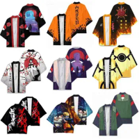 New Naruto Anime Cartoon Cardigan Kimono Cloak Trend Cos Naruto Sasuke Akatsuki Organization Top Holiday Gifts