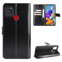 For Samsung Galaxy A21S Case Luxury Leather Flip Wallet Phone Case For Samsung A21S A217 A217F Case Stand Function Card Holder