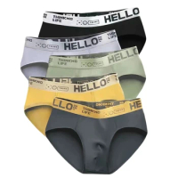 4Pcs/Lot Men's Briefs Mens Underwear Sexy Shorts Men's Panties Breathable Male Elastic Underpants Para Hombres Large Size
