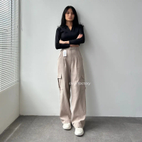 New SIVALI Willow Cargo Pants - Celana Kargo Ukuran Petite Linen Crinkle Highwaist - Baggy Cullote P