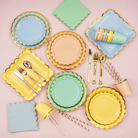 一次性盤子野餐盤蛋糕碟子兒童生日派對大紙盤甜品臺裝飾布置餐具