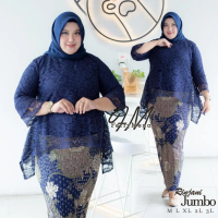 KEBAYA JUMBO LD 130 CM KEBAYA BRUKAT JUMBO KEBAYA RINJANI SET KEBAYA NAVY BUNGA