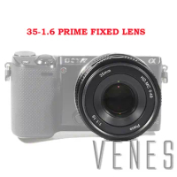 Venes 35mm F/1.6 Large Aperture HD MC Manual Prime Fixed Lens APS-C for Sony E Mount Series Mirrorless Cameras A6400 A7III A7RII