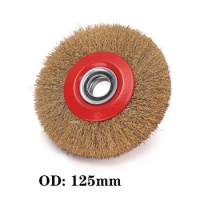 1Pcs Wire Brush Wheel 100/125/150/200mm Quality Round Brass Plated Steel Wire Brush Wheel For Bench Grinder Tool Parts