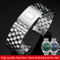 20mm 21mm Higt quality Stainless Steel Watchband for IWC Pilot Mark 17 18 Series IW377714 IW377717 IW377710 Men Watch Strap